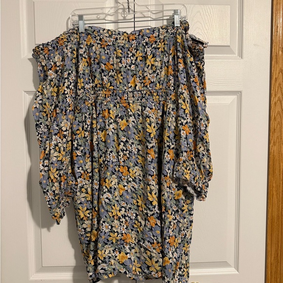 American Eagle Outfitters Floral Mini Dress - Blue and Yellow - Picture 7 of 9